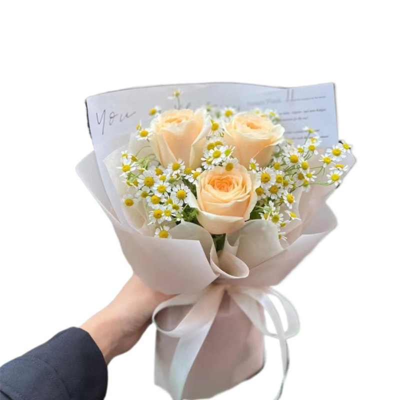 Muilo gėlių rožių puokštė dovanai