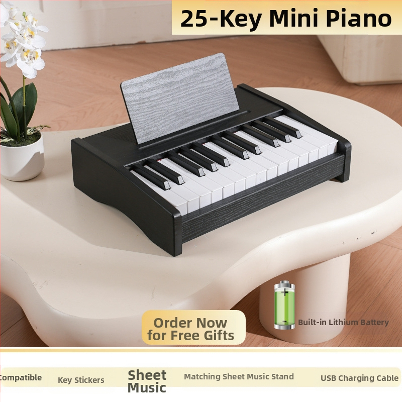 LECHEN преносимо дървено електронно клавирче за деца, модел 25 клавиша/37 клавиша