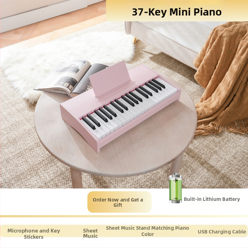 LECHEN преносимо дървено електронно клавирче за деца, модел 25 клавиша/37 клавиша