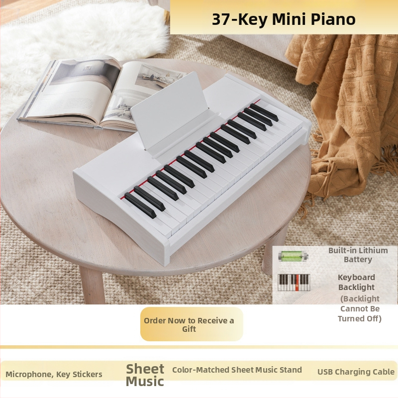 LECHEN преносимо дървено електронно клавирче за деца, модел 25 клавиша/37 клавиша