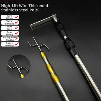 Ανοξείδωτη τηλεσκοπική ράγα ρούχων με γάντζο – κατάλληλη για κρεμάστρες, παντελόνια και γραβάτες (Τηλεσκοπικό; Ανοξείδωτο ατσάλι)