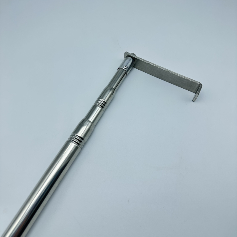 Телескопична метална релса за дрехи с кука – за закачалки, панталони и вратовръзки (Телескопична; Неръждаема стомана; Разширяващ се държач)