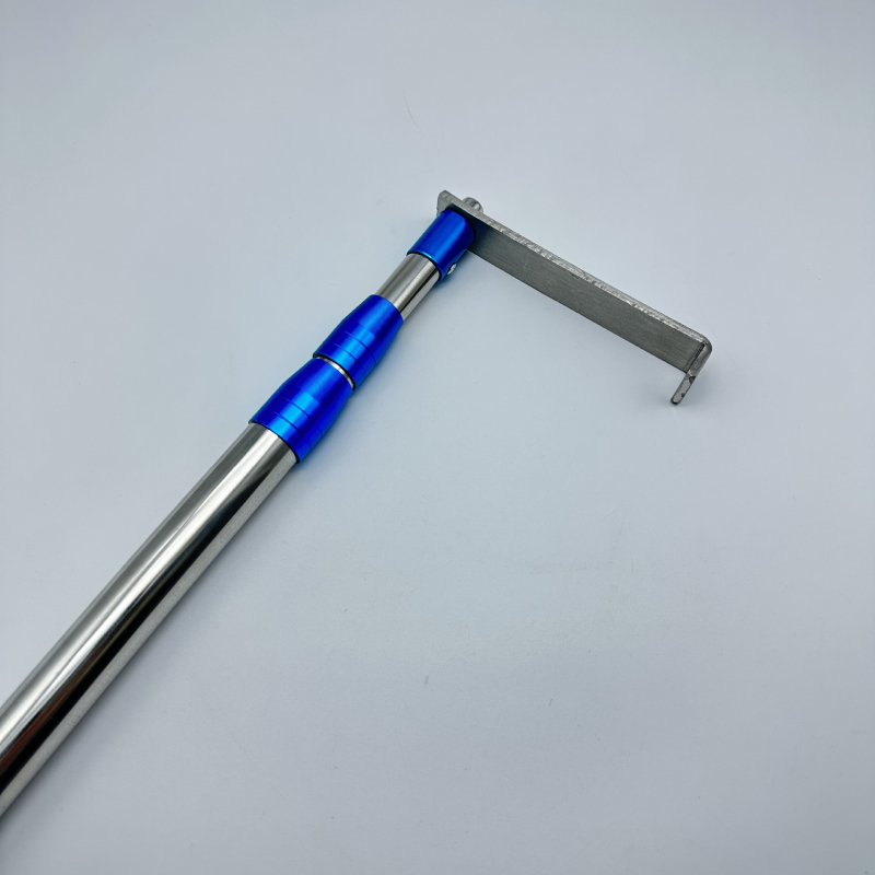 Телескопична метална релса за дрехи с кука – за закачалки, панталони и вратовръзки (Телескопична; Неръждаема стомана; Разширяващ се държач)