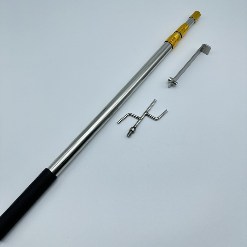 Телескопична метална релса за дрехи с кука – за закачалки, панталони и вратовръзки (Телескопична; Неръждаема стомана; Разширяващ се държач)