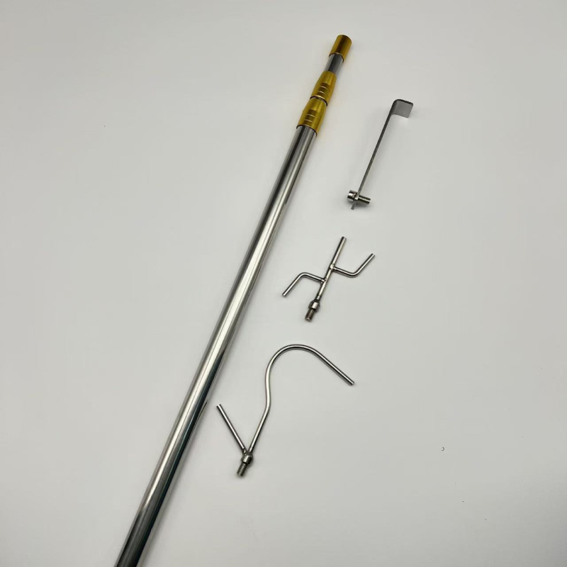 Телескопична метална релса за дрехи с кука – за закачалки, панталони и вратовръзки (Телескопична; Неръждаема стомана; Разширяващ се държач)