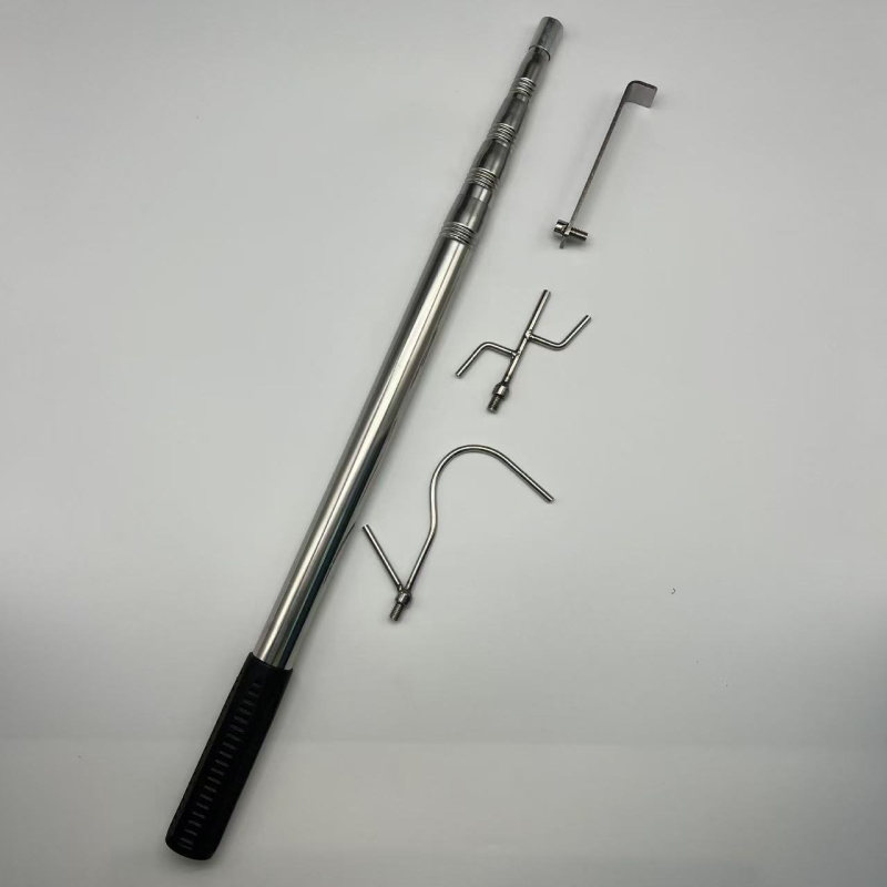 Телескопична метална релса за дрехи с кука – за закачалки, панталони и вратовръзки (Телескопична; Неръждаема стомана; Разширяващ се държач)