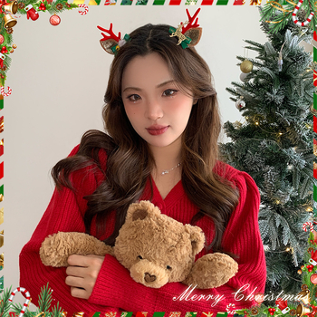 Αξεσουάρ κεφαλής: κλάμερ μαλλιών με σχέδιο κέρατα ελαφιού, Seiko φινίρισμα, μικτά υλικά, φθινόπωρο 2024, για γυναίκες