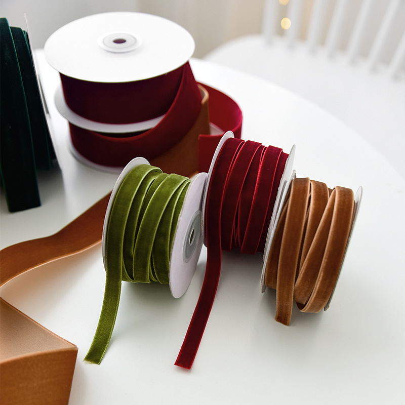 Кадифена лента за коледна украса и опаковане на подаръци, подходяща за DIY панделки
