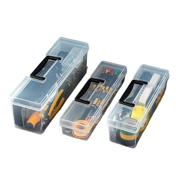 Διαφανές ορθογώνιο κουτί εργαλείων για βίδες και τρυπάνια, υλικό PP, χωρητικότητα 3 L, φορητό, μοντέλο 985