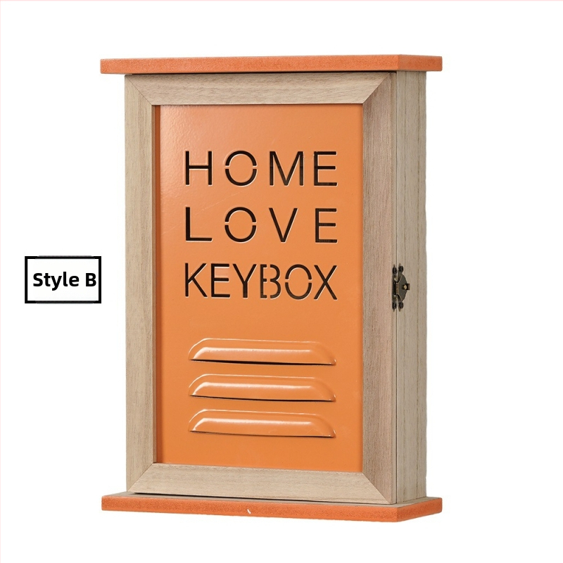 Atslēgu uzglabāšanas kaste, koka, sienas montāža, augu raksts, japāņu stils