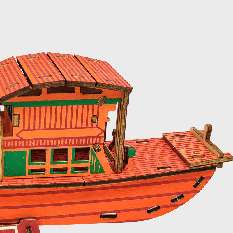 Nanhu Raudona Laivas – Medienos 3D Dėlionės Modelio Rinkinys, DIY, OEM Logotipo Pritaikymas