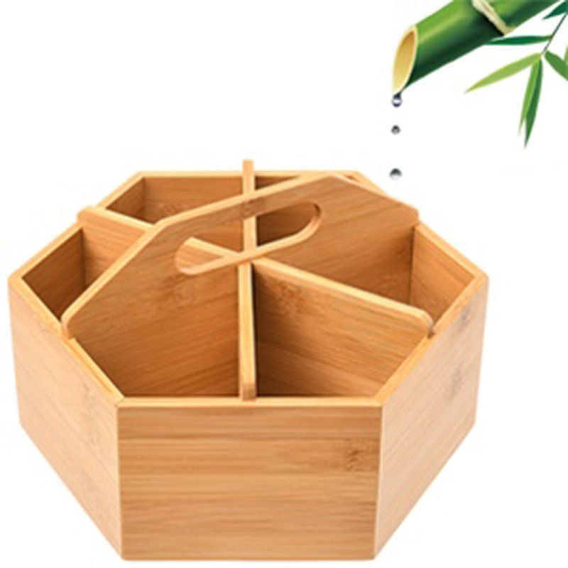 Bambukinis besisukantis pieštukų laikiklis, šešiakampio formos, modelis 012, Blue Morning