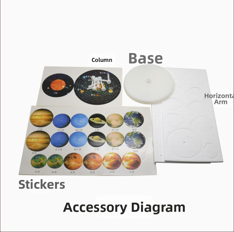 Модел на Слънчевата система с девет планети – DIY научен комплект за деца на възраст 7–14 години, пластмаса, с възможност за персонализиране на проби