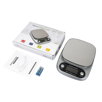 HT CH305 Virtuvės svarstyklės – nerūdijančio plieno elektroninės virtuvės svarstyklės, 3 kg–5 kg talpa, 0,1 g tikslumas, maitinimas 2x AAA