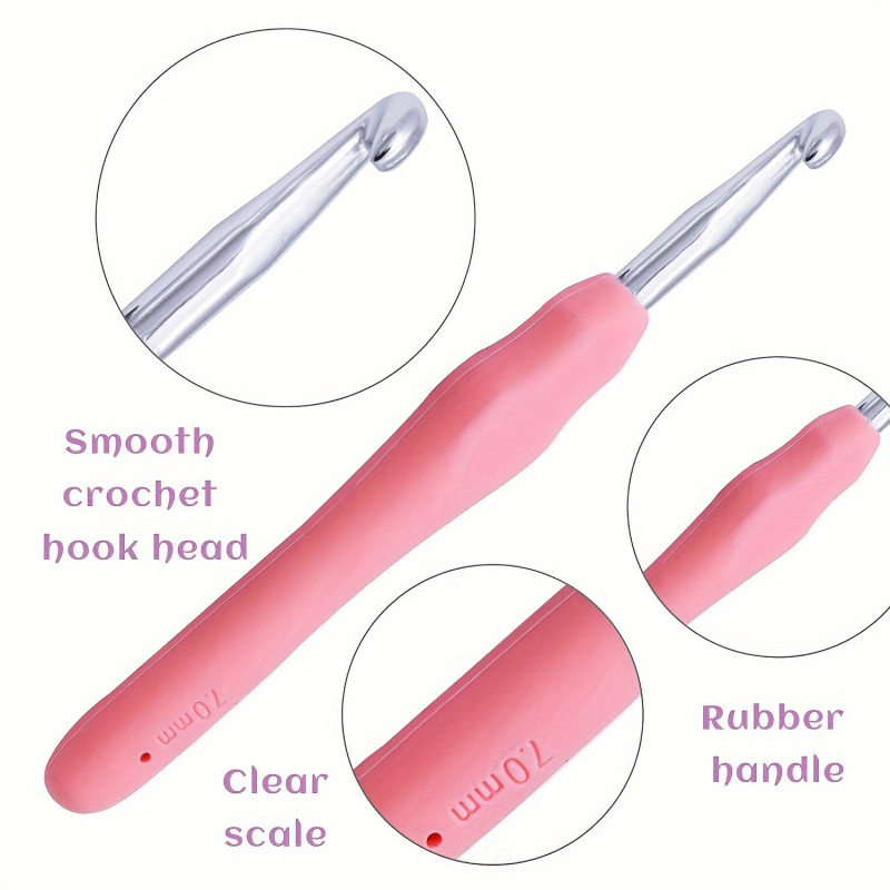 14 dalių Deluxe mezgimo kabliukų rinkinys su ergonomiška minkšta rankena