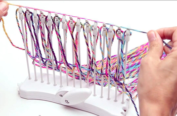 Stroj za pletenje DIY šalova, torbi i deka — jednovlani vuneni 7s, za početnike, uz video upute