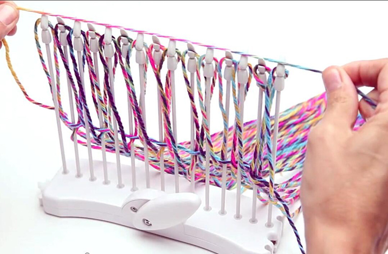 Stroj za pletenje DIY šalova, torbi i deka — jednovlani vuneni 7s, za početnike, uz video upute