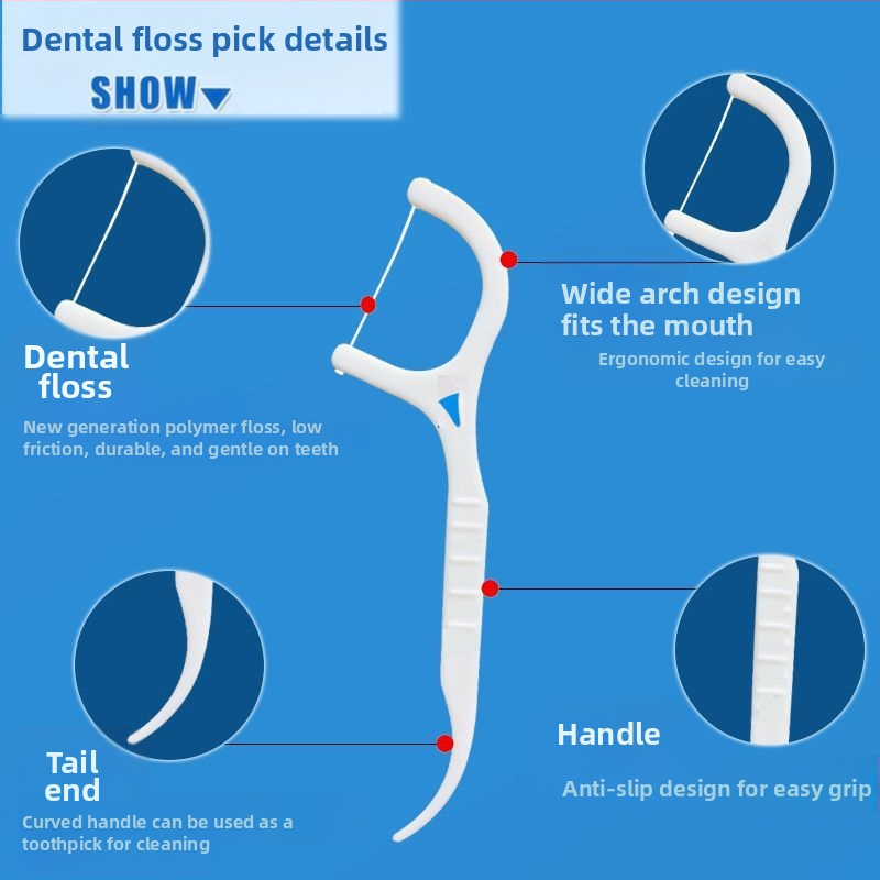 Dantų siūlų lazdelė – ultra plona, lankaus formos, dviejų galų, 30–50 vnt., 80–100 paketėlių