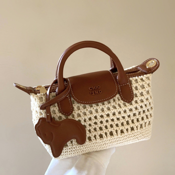 Medvilninė Tote rankinė moterims, užsegama užtrauktuku, vidinis kišenė su užtrauktuku ir telefono kišenė, Bao nanfeng, pavasaris 2024