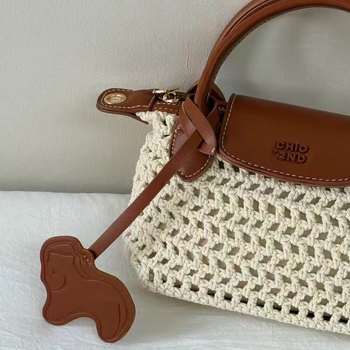 Medvilninė Tote rankinė moterims, užsegama užtrauktuku, vidinis kišenė su užtrauktuku ir telefono kišenė, Bao nanfeng, pavasaris 2024