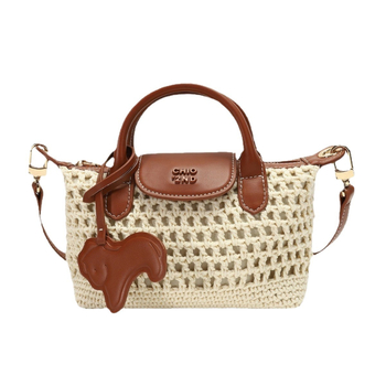 Medvilninė Tote rankinė moterims, užsegama užtrauktuku, vidinis kišenė su užtrauktuku ir telefono kišenė, Bao nanfeng, pavasaris 2024