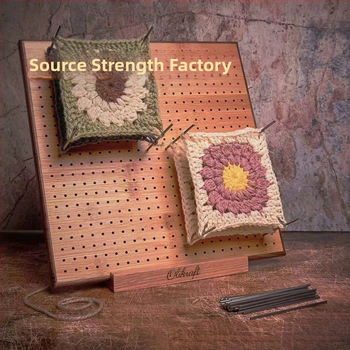 Ξύλινο τετράγωνο loom για κροσέ, χειροποίητο, ματ για ύφανση μαλλιού, μάρκα Cherry, μοντέρνο μινιμαλιστικό στυλ, προσαρμόζεται με καουτσούκ ξύλο ή σανίδα μπαμπού, κατηγορία: Άλλα ξύλινα προϊόντα.