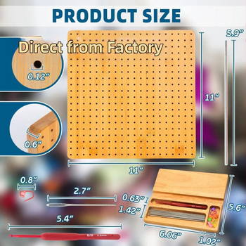 Ξύλινο τετράγωνο loom για κροσέ, χειροποίητο, ματ για ύφανση μαλλιού, μάρκα Cherry, μοντέρνο μινιμαλιστικό στυλ, προσαρμόζεται με καουτσούκ ξύλο ή σανίδα μπαμπού, κατηγορία: Άλλα ξύλινα προϊόντα.