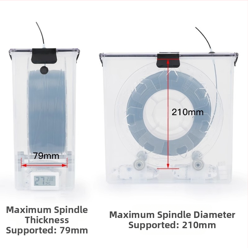 Кутия за сушене на 3D печатни материали, капацитет 1 кг, PLA консумативи, PETG запечатано съхранение, прахозащитна и влагозащитна