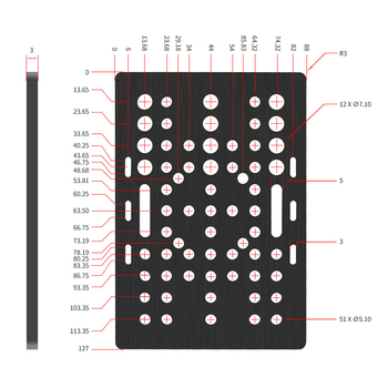 Gantry plate for 3D printers, V-slot aluminum profile, four-wheel sliding table, six-wheel pulley (Usongshine)