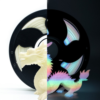 Светеща PLA нишка за 3D принтиране, диаметър 1,75 мм, кръгло сечение, марка Toksen 3D