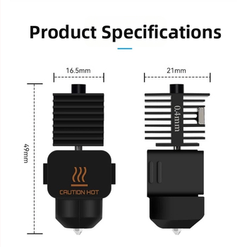 Σετ αποσπώμενο ακροφύσιο από ανοξείδωτο χάλυβα για A1/A1 MINI, ζεστό άκρο, κεφαλή εκτύπωσης από σκληρό χάλυβα υψηλής ταχύτητας με θερμαντικό μπλοκ