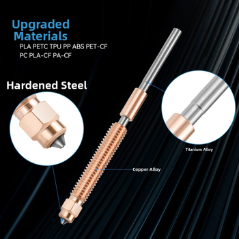 K2 Plus κεραμικό άκρο θέρμανσης με σετ ακροφυσίων — ενσωματωμένο σκληρυμένο ατσάλι, διμεταλλικό ακροφύσιο, σετ θέρμανσης υψηλής θερμοκρασίας