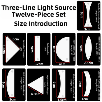 Liuxin Σύστημα φωτισμού με μαγνητική έλξη, σετ 12 τεμαχίων για οπτικά πειράματα φυσικής σε γυμνάσιο