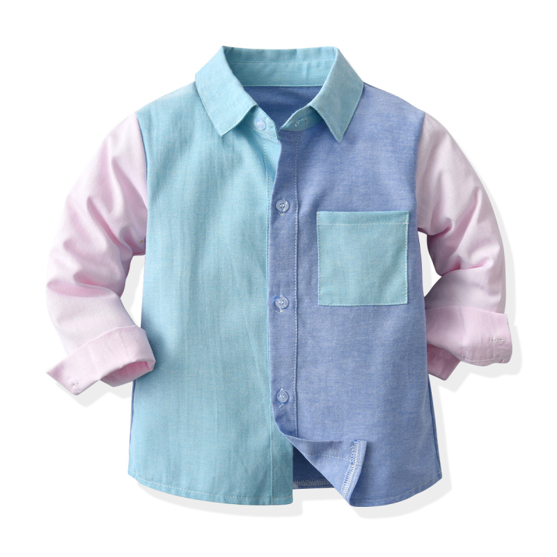 Dječja pamučna košulja za dječake s dugim rukavima, rever ovratnik, meka obrada, za uzrast od 3 do 8 godina