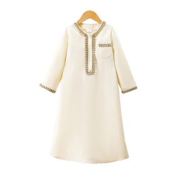 Детска етническа роба в стил Близкия изток с бродерия за момчета | 100% полиестер | За деца 3–8 години | Пролет и есен