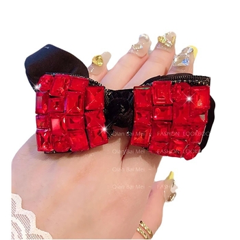 Plaukų juosta su kristalais ir kaspinu, nematoma elastinga plaukų juosta, biuro stiliui, pavasaris 2024