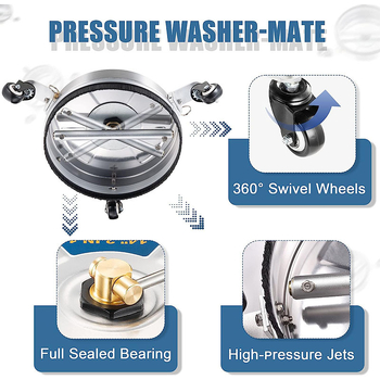 Aukšto slėgio ploviklis iš nerūdijančio plieno, dviejų funkcijų reguliuojamas šasijui ir grindims, varinė galvutė, nerūdijančio plieno rankena, 4000 psi, purškimo atstumas 10 m