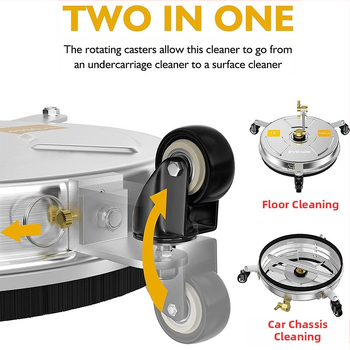 Aukšto slėgio ploviklis iš nerūdijančio plieno, dviejų funkcijų reguliuojamas šasijui ir grindims, varinė galvutė, nerūdijančio plieno rankena, 4000 psi, purškimo atstumas 10 m