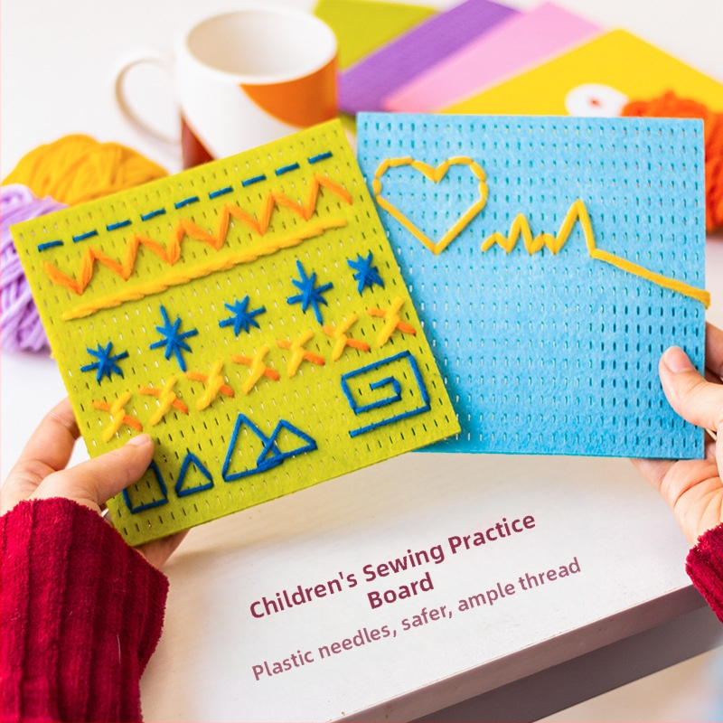 Vaikų siuvimo plokštelė — edukacinis dėlionės žaidimas koncentracijai ir loginiam mąstymui — nepluošto DIY medžiagų rinkinys