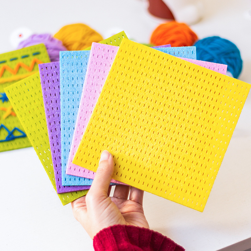 Παιδικός πίνακας νημάτωσης για ράψιμο — εκπαιδευτικό παζλ για συγκέντρωση και λογική σκέψη — μη υφασμένο DIY υλικό σετ