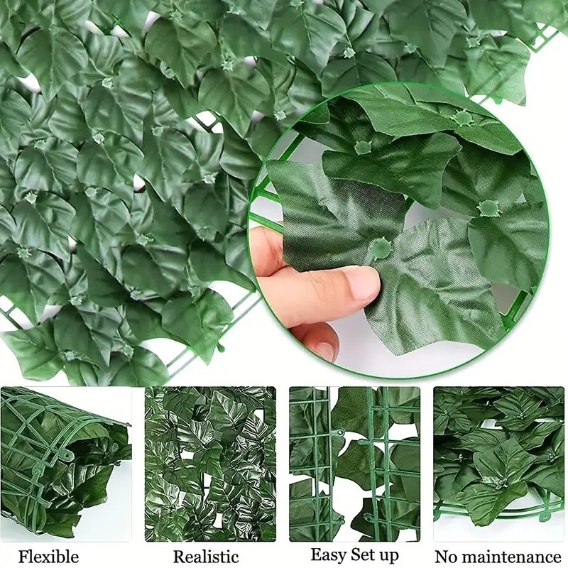 Xinsheng Mesterséges Zöld Fal Pothos, Alma, Édesburgonya és Görögdinnye Levelekkel – Selyem Levelek, Kültéri Dekoráció, Esküvő és Fotórekvizit Panel