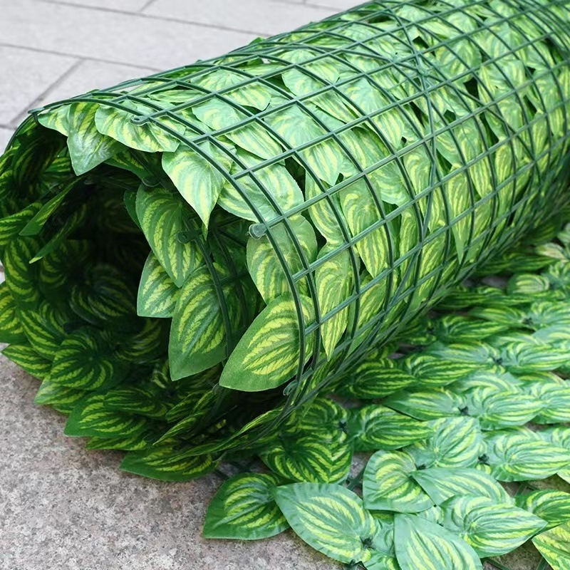 Xinsheng Mesterséges Zöld Fal Pothos, Alma, Édesburgonya és Görögdinnye Levelekkel – Selyem Levelek, Kültéri Dekoráció, Esküvő és Fotórekvizit Panel