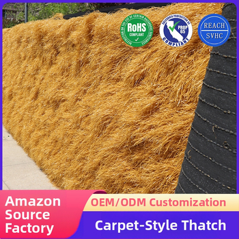 Mingrun Thatch serijos plastikinis paviljonas su šiaudiniu stogu paplūdimių vakarėliams, pritaikomas, supakuotas į PP plastiko maišą