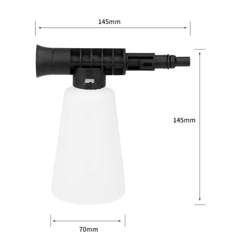 Bezvadu auto mazgāšanas iekārta ar litija akumulatoru, koniska putas trauciņa (Modelis S1), pistoles galva no inženierplastmasas, pistoles korpuss no inženierplastmasas; apstrādes pielāgošana: Jā; piemērots automašīnām ar litija bateriju; svars 0,65 kg