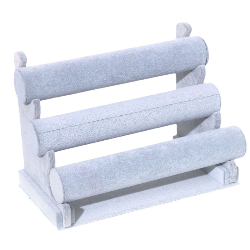 Trijų lygių plastikinis papuošalų ekspozicijos stovas apyrankėms ir karoloms