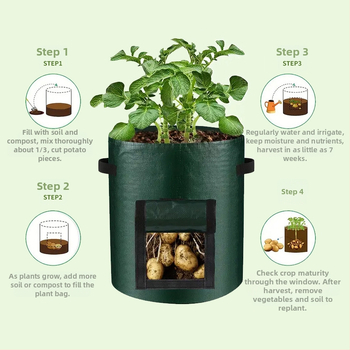 PE sodinimo maišelis, kvėpuojantis ekologiškas maišelis namų sodo darbams, žaliųjų projektų ir balkono daržovių auginimui, augimo maišelis