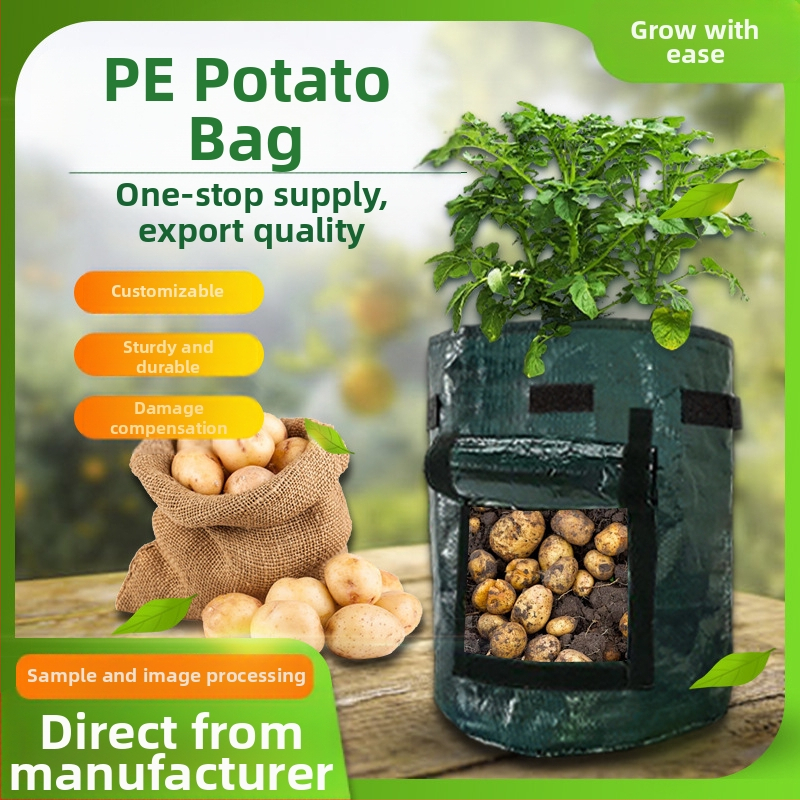 PE sodinimo maišelis, kvėpuojantis ekologiškas maišelis namų sodo darbams, žaliųjų projektų ir balkono daržovių auginimui, augimo maišelis