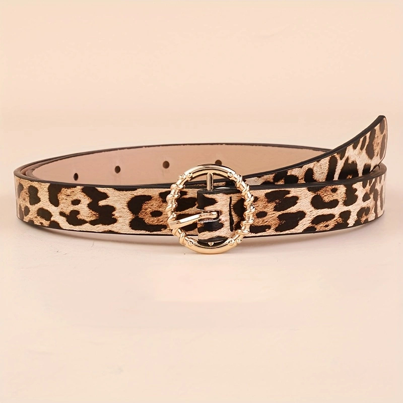 Női PU bőr öv ötvözetes csattal és tűs zárással – egyszerű divatos stílus, elektroplatinált felület