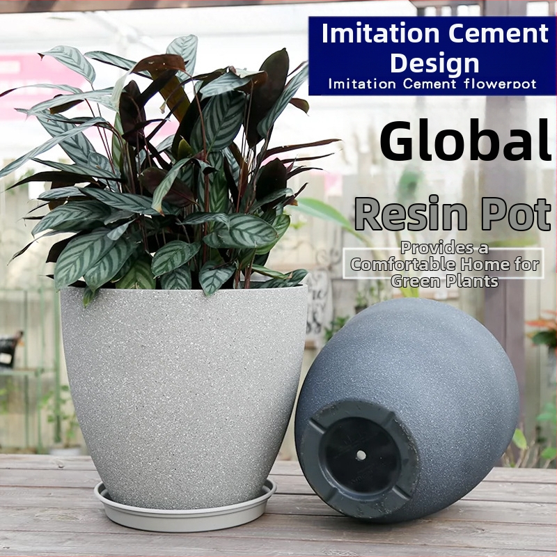 Саксия за растения от смола, дишаща, устойчива на корозия и здрава; подходяща за бюро или пода.