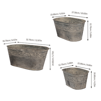Cinkuotas plieninis gėlių vazonas – sieninis, stalinis arba grindų naudojimui; tinkamas namų dekorui ir sodui.